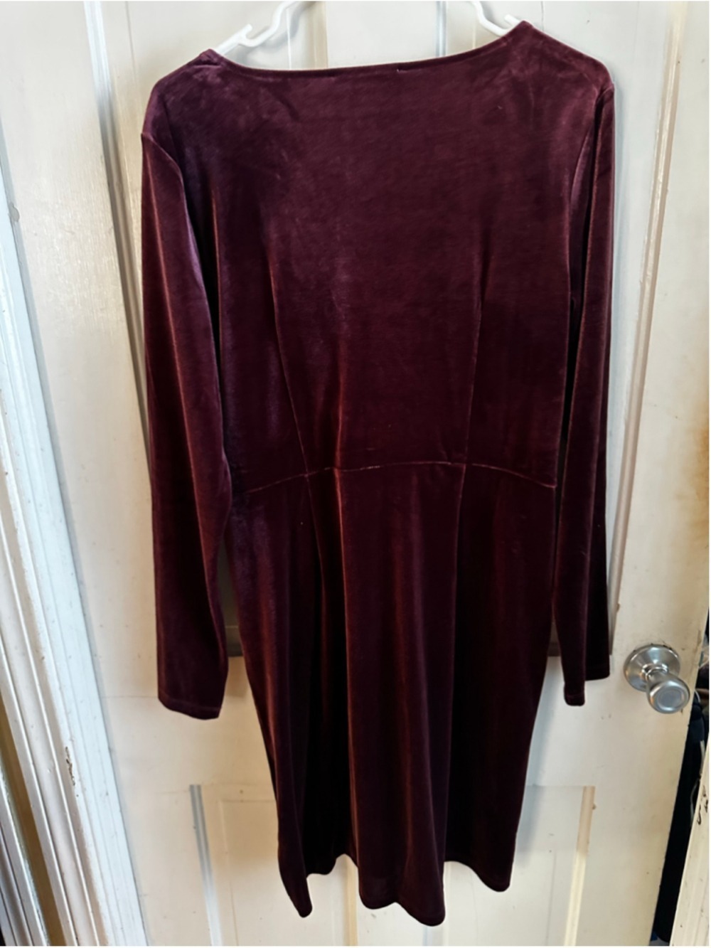 LOFT Velvet Wrap Large Plumberry Faux Wrap Cocktail Holiday Party Dress - Picture 9 of 9